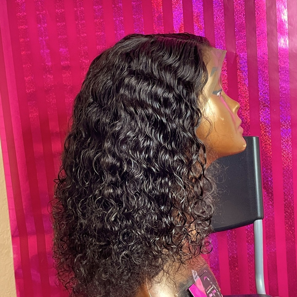 14in curly lace frontal wig.